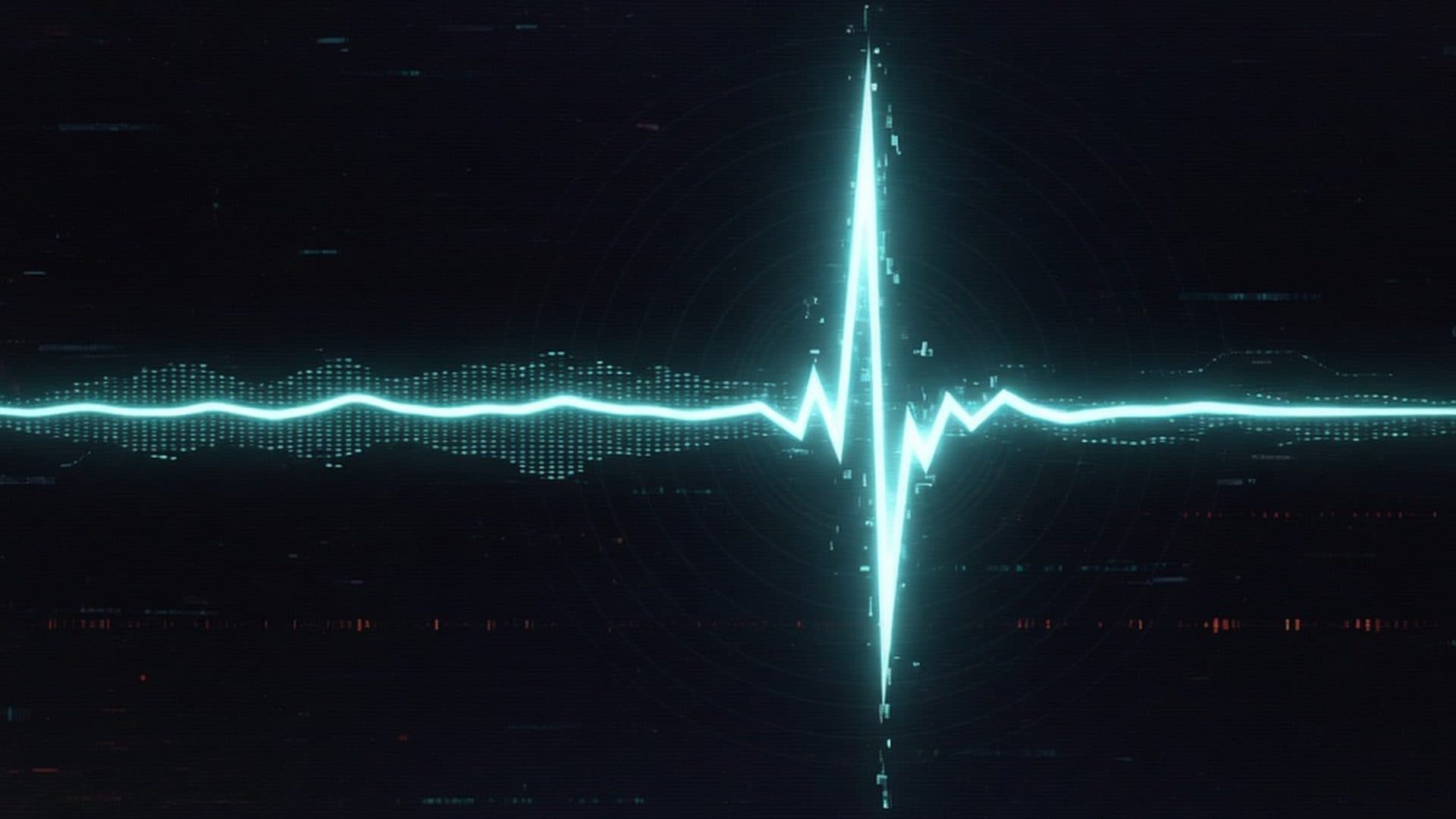 Waveform telemetry field — flat, spike, quiet investigation rhythm